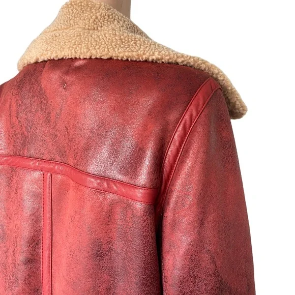 NEW Urban Outfitters Oversized Faux Leather Aviator Jacket
